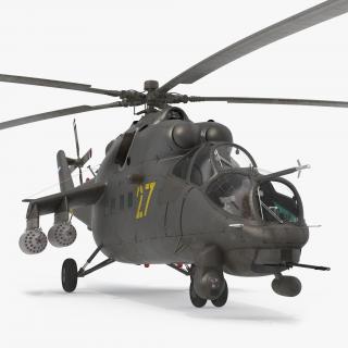 3D Russian Large Helicopter Gunship Mi 35M 2