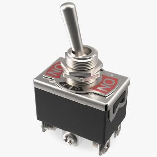 Heavy Duty DPDT Toggle Switch 3D model