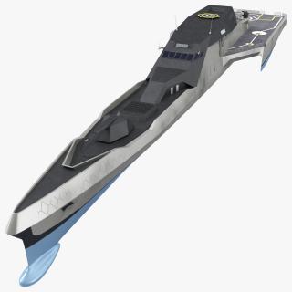 3D Frigate Blue Shark model