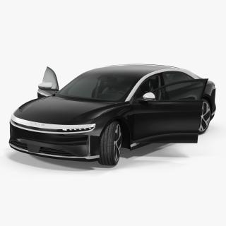 Lucid Air Electric Luxury Sedan Black Rigged 3D model