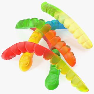 3D model Colorful Gummy Worms Pile