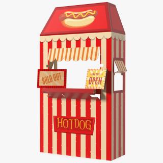 Hot Dog Booth Cardboard Stand 3D model