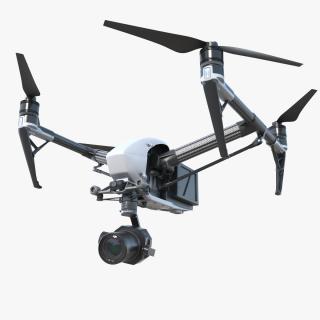3D DJI Inspire 2 with Zenmuse X7 Camera Rigged model