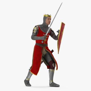 Crusader Knight King Rigged 3D