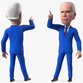 3D Cartoon Joe Biden Pointing Pose