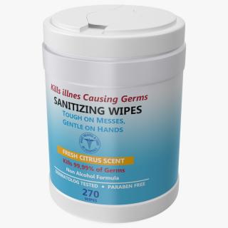 3D model Sanitizing Wipes 270 Count Canister