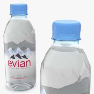 3D Evian Natural Mineral Water 330ml Plastic Bottle model