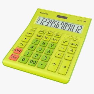 3D model Casio GR-12C Yellow Calculator
