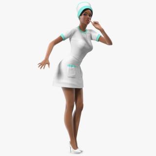 3D model Light Skinned Black Nurse