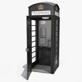 London Phone Box Black 3D