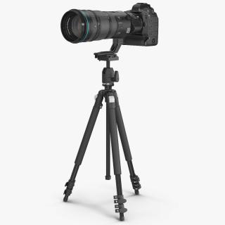 3D DSLR Camera with Zoom 200 400mm on Tripod