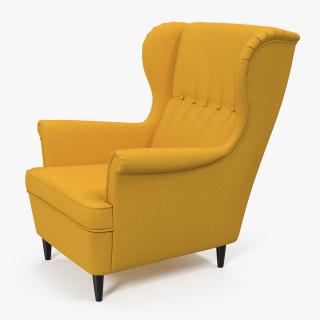 Strandmon Yellow Wing Chair 3D