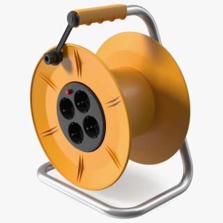 Empty Electric Cable Reel with CEE 7 Outlets 3D model