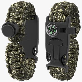 3D Paracord Survival Bracelet Camo