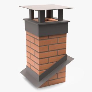 Square Brick Chimney Corner Base 3D