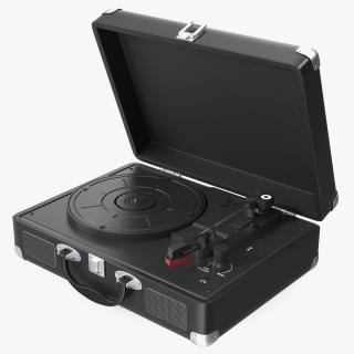 3D Retro Vinyl Record Player Black