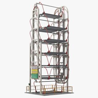 3D Car Parking 12 Place Rotary Lift System Rigged