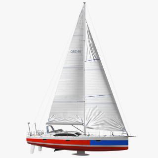 3D model Offshore Sailing Yacht Colored