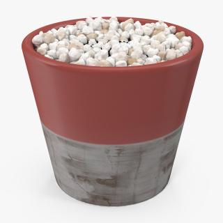 3D model Plant Pot Covered with Pebbles
