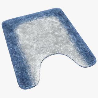 Blue Bathroom Contour Rug Fur 3D model