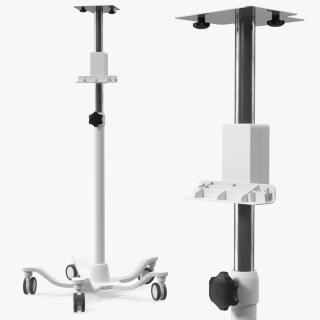 Medical Rolling Stand with Adjustable Height 3D model