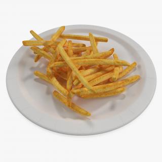 French Fries On Paper Plate 3D