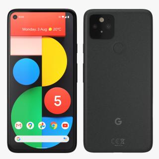 3D 5G Mobile Phone Google Pixel 5 Just Black