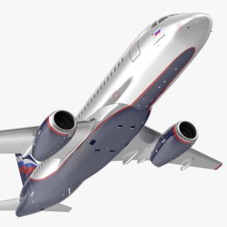3D model Sukhoi Superjet 100 95lr Aeroflot Flight