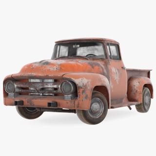 Rusty Old Ford F100 Pickup Truck Rigged 3D model