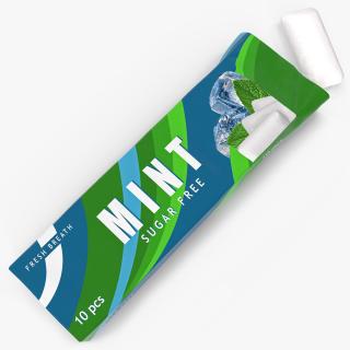 3D model Chewing Gum Pack Open with Pad