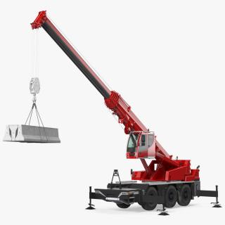 3D model Compact Mobile Crane With Load
