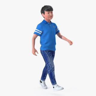 Modern Boy Walking Pose with Fur 3D