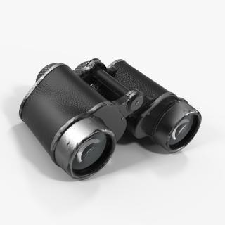 Old Metal Military Binoculars 3D model