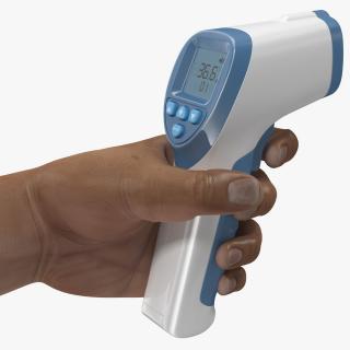 Infrared Forehead Thermometer in Hand Rigged 3D model
