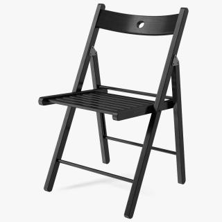 Folding Chair Black Open 3D model