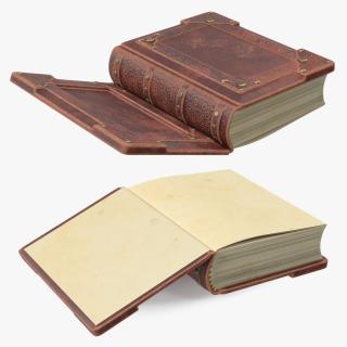 3D Vintage Ornate Book Brown Leather model