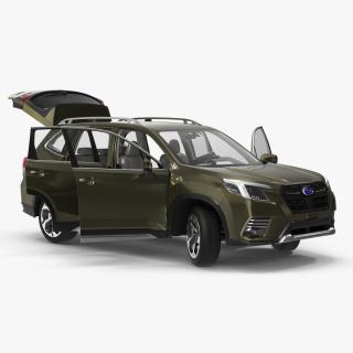 3D Subaru Forester 2022 Green Rigged model