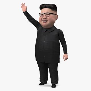 3D model Cartoon Kim Jong Un Waving his Hand