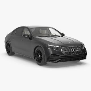 3D Black Mercedes-Benz E-Class 2023 Simple Interior model