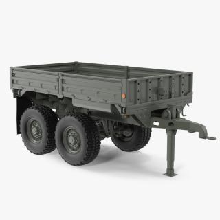 Military Drop Side Cargo Trailer 3D