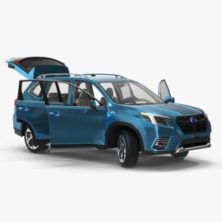 3D Subaru Forester 2022 Blue Rigged for Maya