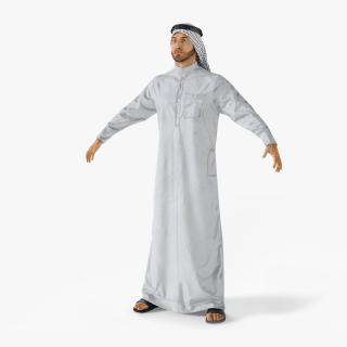 3D Arab Man with Traditional Arabic Headgear