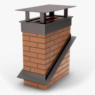 Brick Chimney Rectangular Corner Base 3D