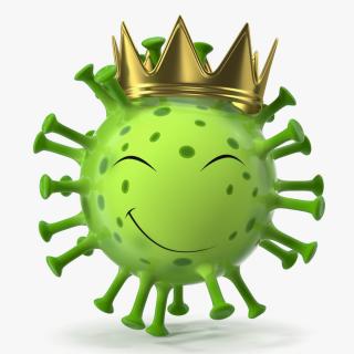 Covid Emoji with Crown 3D