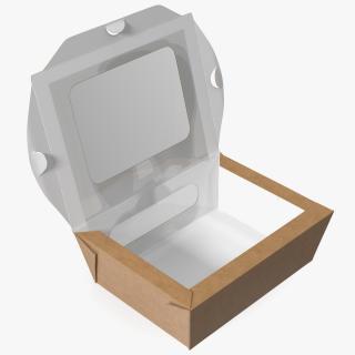 Opened Kraft Food Box with Window Small 3D model