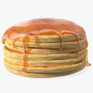 3D Pancakes Poured with Syrup