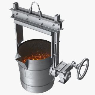 3D model Ladle Filled with Molten Metal