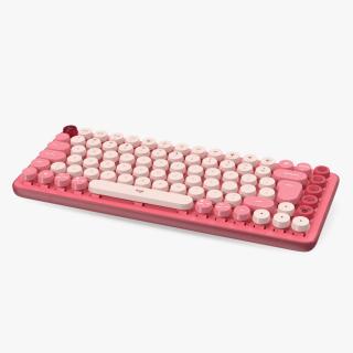 3D Logitech Keyboard with Emoji Keys Pink model