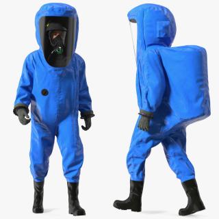 Fully Encapsulating Chemical Protection Suit Walking Pose 3D