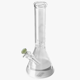 3D Glass Beaker Bong with Cannabis
